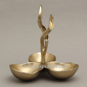 Bol en métal de service de fruits plaqué or de concepteur attrayant vaisselle de fête de mariage bol de service de nourriture décoratif qualité supérieure - Product Image 3