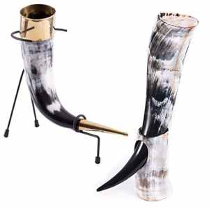 Corne à boire viking médiévale 100% naturelle, artisanale, design personnalisé, haute qualité, grande taille, économique, style médiéval artisanal - Product Image 2