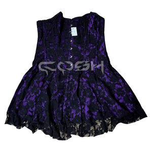 COSH CORSET Robe Corset Miniature Courbe en Satin Violet et Résille Noire, Style Gothique Burlesque, avec Baleines en Acier, pour Tenue de Mode - Product Image 4