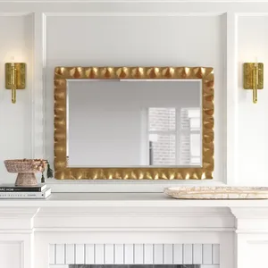 Miroir en métal avec cadre en aluminium doré décoratif de haute qualité de conception moderne forme et taille personnalisées - Product Image 2