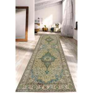 Alfombra Chenille Medallion: Alfombra Turca Boho Marrón, Alfombra Antideslizante, Alfombra Delgada No Tejida - Product Image 1