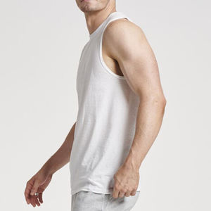 Venta al por mayor de alta calidad en blanco hombres tanque ácido lavado camiseta sin mangas hombres deporte gimnasio camiseta sin mangas lavado con ácido camiseta sin mangas para hombres - Product Image 5