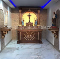 Autel en bois de teck inspiré des grandes cathédrales, mobilier d'intérieur haut de gamme américain, taille et couleur personnalisables, armoire de prière d'église durable, Royaume-Uni