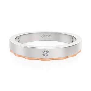 Bague de mariage pour homme Jeulia Two-Tone Prince Cloak avec zircon taille ronde - Product Image 1