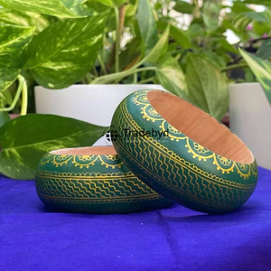 Premium <b>Wooden</b> <b>Bangles</b> Ethnic Style Jewelry for Women Handcrafted Boho Accessories by Tradebyd - Product Image 1