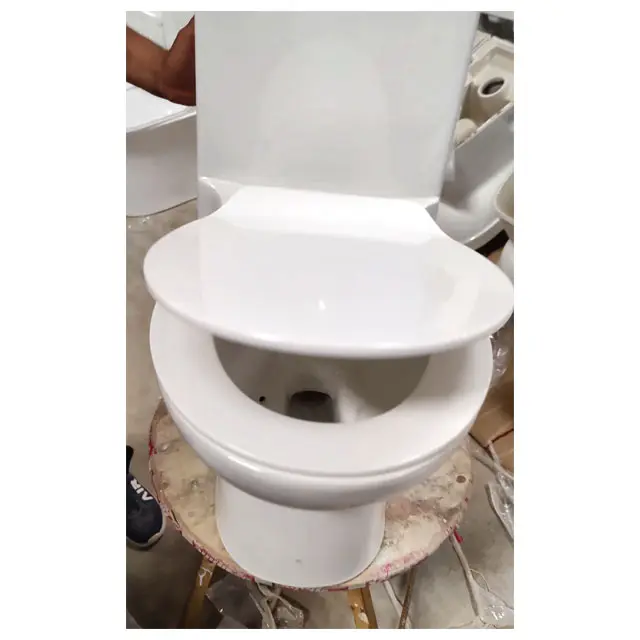 Toilet kamar mandi kursi satu potong Syphonic 118 4D keramik putih Dual Flush penutup tempat duduk tutup lembut 1 buah WC dudukan Toilet