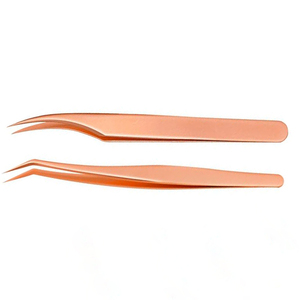 Pince à épiler en acier de marque privée Rose Gold Beauty Essentials pour l'application d'extension de cils de précision - Product Image 2