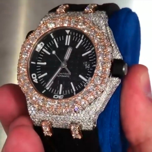 Montre en Moissanite Diamant de Qualité Supérieure à Prix d'Usine, Montre Bijou DEF Moissanite Diamant Iced Out pour Cadeau Unisexe - Product Image 1