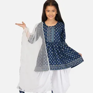 FULPARI Kids dhoti kurti new Fashion Girls were Ready to ship Beautiful Floral KURTA with contrast DHOTi and designer bow