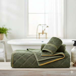 Juego de Toallas de Baño de Algodón Orgánico Natural, Resistentes a la Decoloración, Duraderas, de Gran Peso, Calidad de Lujo, Esenciales para el Baño del Hogar - Product Image 4