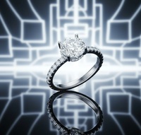 Bague de Fiançailles et de Mariage Solitaire de Luxe en Argent Sterling 925 pour Femme, Zircon Taille Brillant, Sertissage à Griffes, Taille Personnalisable