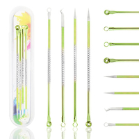 Kit d'outils de dissolvant de points noirs professionnel 4 pièces en acier inoxydable acné bouton Popper extracteur de comédon pour les soins de la peau du visage