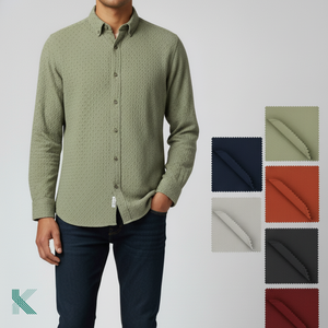 98% Cotton 2% Spandex 160 GSM Breathable Lightweight Spring Solid Casual <b>Seersucker</b> <b>Shirt</b> ODM Supply - Product Image 4