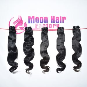 Extensions de cheveux humains naturels de couleur naturelle, tissage double, trame profonde, cuticules alignées, cheveux indiens bruts, ondulation naturelle, pour femmes noires - Product Image 1