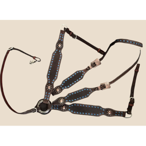 พนักพิงศีรษะม้าแบบตะวันตกที่มีสายจูงม้าแบบทนทานสำหรับขี่ม้า - Product Image 1