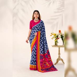 Fabricant et fournisseur d'Inde, sari vintage en tussar avec imprimés pour les fêtes, Diwali, la plage et les bals, mode féminine - Product Image 1