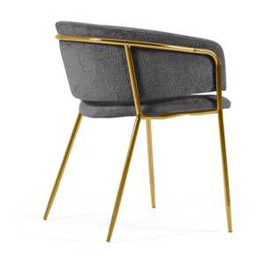 Chaise de salle à manger Lamosa en fer de haute qualité avec finition dorée pour salle à manger, hôtel et appartement - Product Image 4