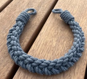 Sujetador de Cortinas de Algodón Gris Hecho a Mano, Cordón Trenzado, Decoración Rústica para Ventanas - Product Image 3