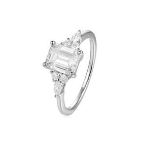 Anillo de Compromiso y Matrimonio con Diamantes Cultivados en Laboratorio, Oro Sólido de 10K/14K/18K, Estilo Bonito, Anillo para Mujer - Product Image 5