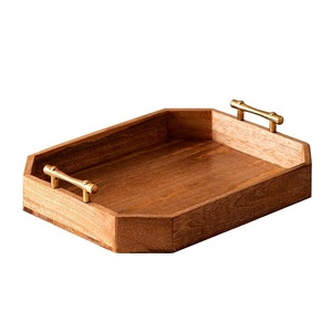 Thé Café Petit Déjeuner Serveur Plats Émail Finition Petit Déjeuner Café Plateau De Service Designer Plateau En Bois - Product Image 5
