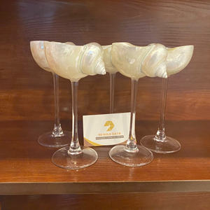 Verre à vin coquillage de Style côtier du Vietnam gobelet de coquille d'océan artisanal pour la décoration de fête de mariage en bord de mer - Product Image 2