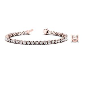 Bracelet Tennis Diamant Coupe Ronde Pour Femme Excellent Style Prong Setting - Product Image 1