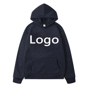 Sudadera con capucha de cuello redondo de gran tamaño con logotipo personalizado OEM, ropa de calle en blanco con diseño en relieve y estampado de vellón teñido liso - Product Image 1