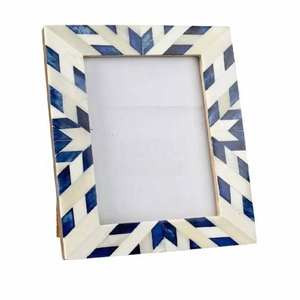 Cadre photo rond classique personnalisable en incrustation d'os pour la décoration de la maison, de l'hôtel et du salon en Inde - Product Image 2