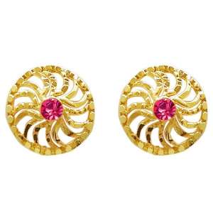 Kriaa 18K chapado en oro rosa austriaco piedra Stud pendiente princesa corte 1311747-para compromiso con patrón de animales de oro rosa - Product Image 1
