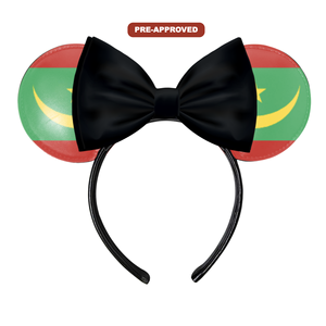 Diadema personalizada de fábrica, diseño de orejas de ratón con lazo, accesorios de bandera de Mauritanía H.E.R. con preaprobación. - Product Image 1