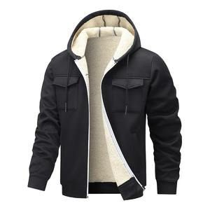 Chaqueta de Hombre para Otoño e Invierno, Gruesa, Cálida, con Capucha, Ropa Exterior Masculina, Color Sólido Simple, Manga Larga - Product Image 2