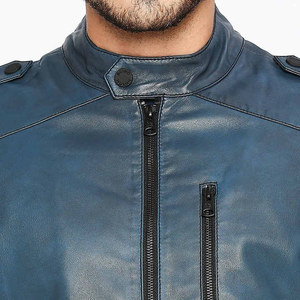 Stitchmode Veste en cuir motard poids lourd pour homme Design personnalisé unique avec col montant pour l'hiver - Product Image 6