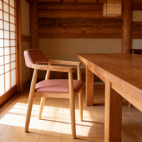 Chaise de bistrot XY pour restaurant, structure en bois massif, fauteuil rembourré en cuir, dossier incurvé, design doux