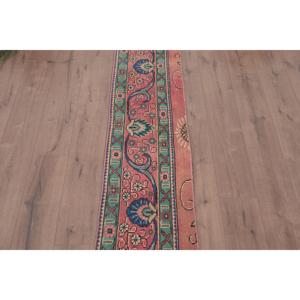 พรมวินเทจตุรกี ขนาด 1.5x9.4 ฟุต (45x287 ซม.) พรมขอบสีแดงเขียว - Product Image 3