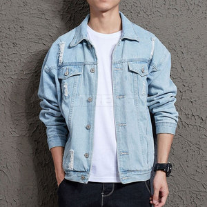 Chaqueta vaquera clásica 100% de algodón para hombre con diseño elegante Top de invierno Ropa de moda Venta caliente Chaqueta vaquera de marca Logotipo frontal - Product Image 4