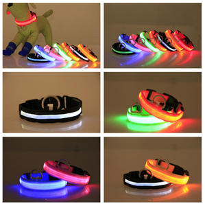 USB recargable de longitud ajustable iluminado intermitente LED que brilla en la oscuridad collares de perro parpadeando para la noche - Product Image 3