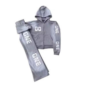 Conjunto de sudadera con capucha y forro polar de algodón para hombre superventas, chándal informal con logotipo personalizado con serigrafía ecológica para invierno - Product Image 4
