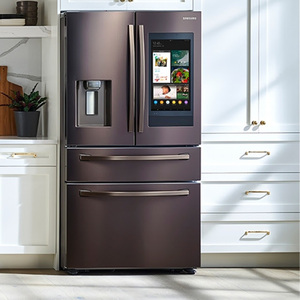 Factory Sealed 28 Cu ft 4-<b>Door</b> French <b>Door</b> Refrigerator with Touch <b>Screen</b> Stainless Steel Electric App-Controlled - Product Image 1