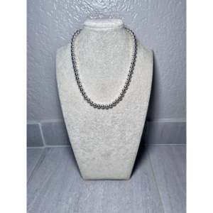 Collier en argent sterling 8 mm fait main par les Navajo, perles en forme de boule, tendance, classique, religieux, avec grenat, améthyste, diamant, opale, perle - Product Image 3