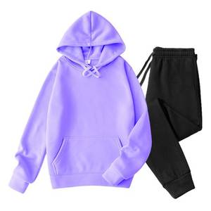 Survêtements pour hommes 2 pièces sweats à capuche doublés en polaire de coton ensembles de survêtements légers et décontractés à manches longues - Product Image 3