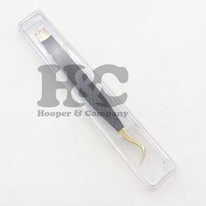 Pince à épiler en forme de crochet nouveautés pince à épiler à pointe en fibre durable de bonne qualité couronne pince à épiler noire logo vison - Product Image 6