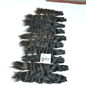 Cheveux indiens naturels 100% de couleur naturelle, tissage noir, donneur unique, double trame, extensions de cheveux humains non traités à cuticule alignée - Product Image 5