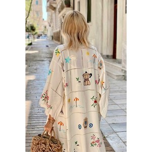 ชุดกิโมโนผู้หญิงแบบยาว ดีไซน์หรูหรา ผ้าพลิ้วไหว เปิดด้านหน้า เหมาะสำหรับการสวมใส่แบบเลเยอร์ เพิ่มความสบายและทันสมัย - Product Image 6