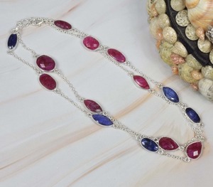 Tốt Nhất Món Quà Kỷ Niệm Cho Cô Gái Củ<span class=keywords><strong>a</strong></span> Ruby Đá Quý Vòng Cổ 925 Sterling Bạc Mặt Dây Chuyền 925 Tem Bạc Trang Sức Mặt Dây Chuyền Tốt Charms - Product Image 4
