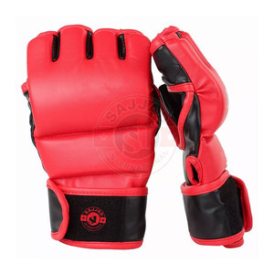 Gants de boxe MMA en cuir PU à demi-doigt, respirants - Product Image 5