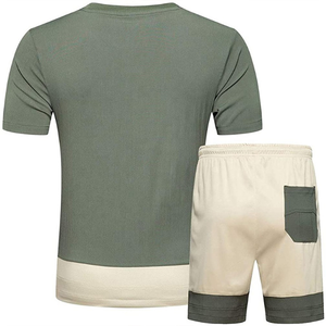 Ensembles personnalisés pour hommes en gros – Nouveaux ensembles d'été 2025 tendance – Tenues courtes 2 pièces : T-shirt col rond et short - Product Image 5