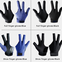 Gants de billard unisexes à trois doigts, respirants, antidérapants, légers, extensibles, en polyester et élasthanne de haute qualité, avec poignées pour les mains