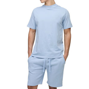 Chándal liso de alta calidad 2025 para hombre, chándal con logotipo personalizado, conjunto corto de dos piezas de verano para hombre - Product Image 3