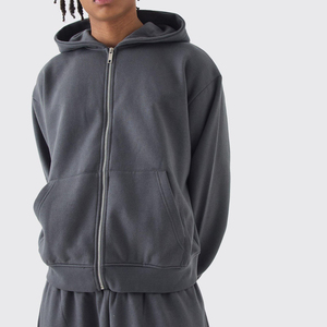 Vente en gros de survêtements en molleton 350 GSM, poids lourd, logo 3D, ensembles de jogging 2 pièces, col à capuche, 100% coton, survêtements en molleton pour hommes, hiver - Product Image 3