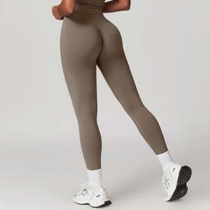 Leggings de yoga taille haute extensibles, respirants, sans coutures, de qualité supérieure, personnalisables, pour le rehaussement des fessiers, vente en gros - Product Image 6